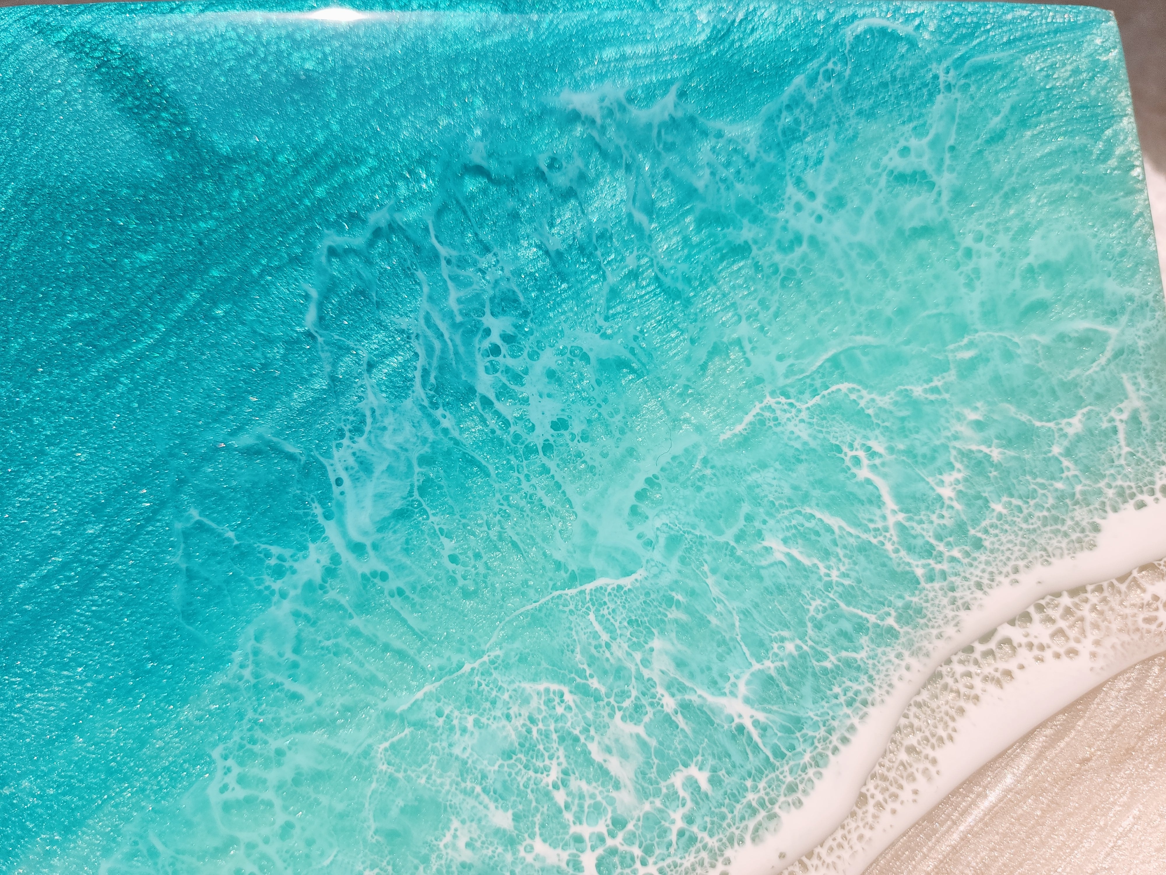 194.オーシャンレジンアート 正方形パネル | Leaf Edgez