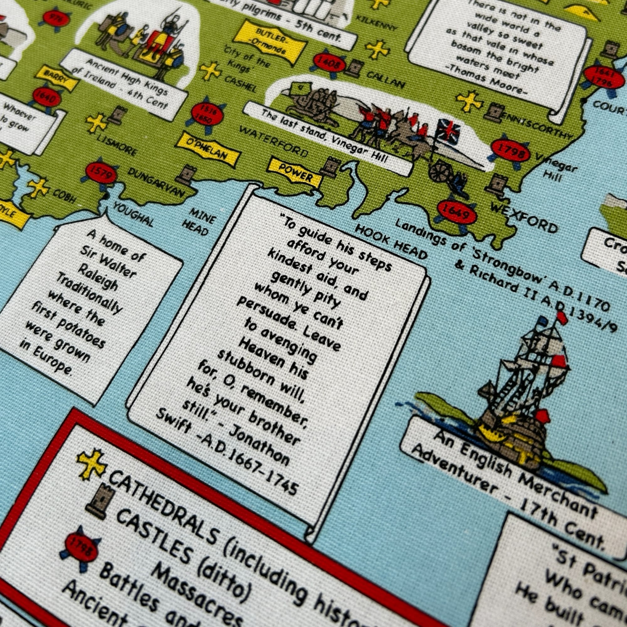 Cotton Tea Towels-Map of Ireland【Ulster Weavers】コットンティー