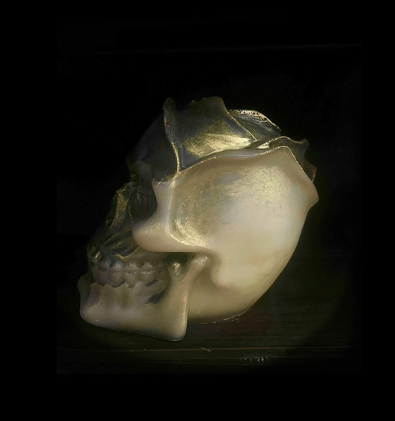 BLABK 銅器のような黒い骸骨キャンドル