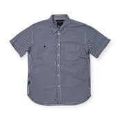 R.NEWBOLD アールニューボールド ギンガムチェック 半袖シャツ サイズ L /ブルー×ホワイト/メンズ/ポケット付き