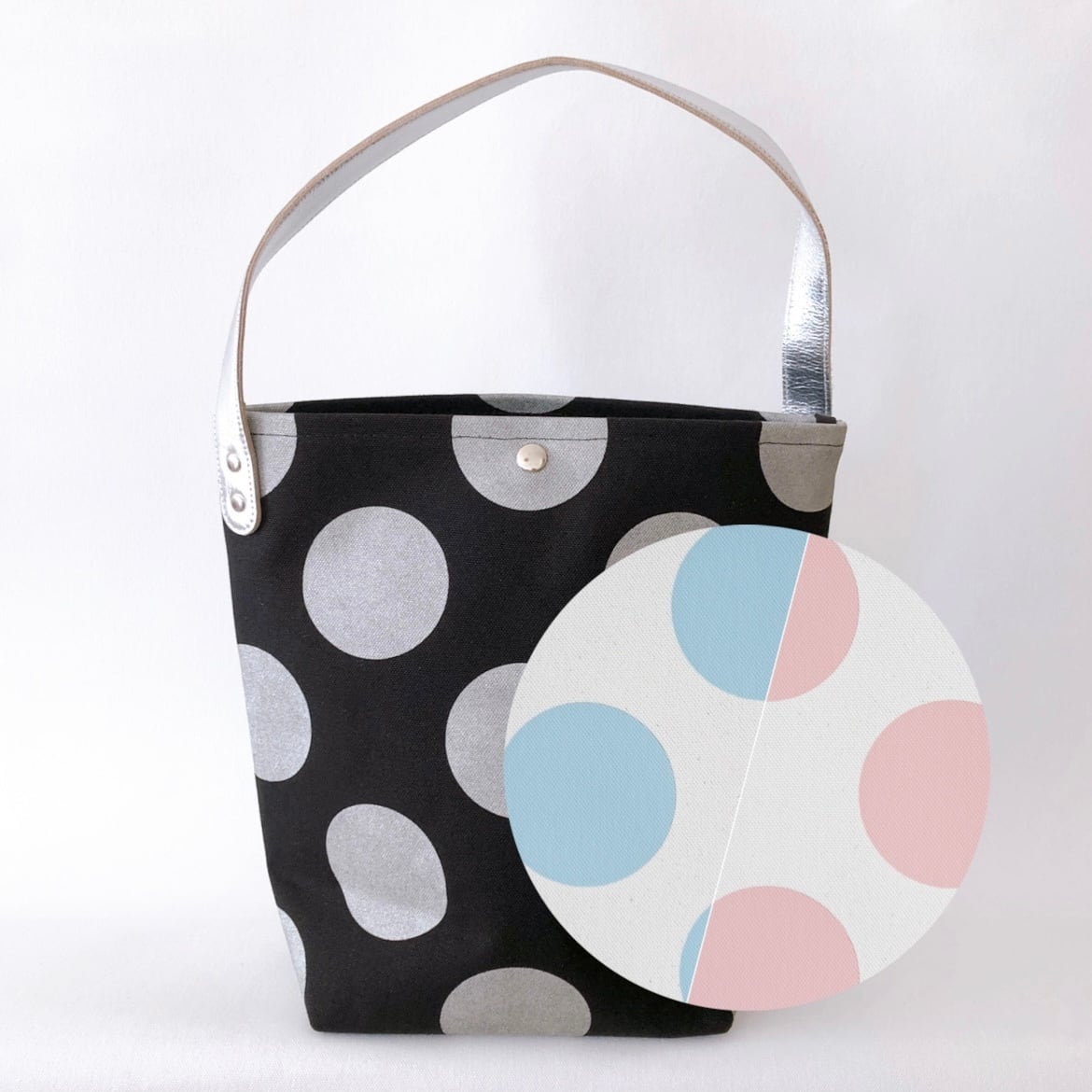 〔限定色〕ドットトート タテ型(小)サイズ 本体 ピンクドット / ブルードット