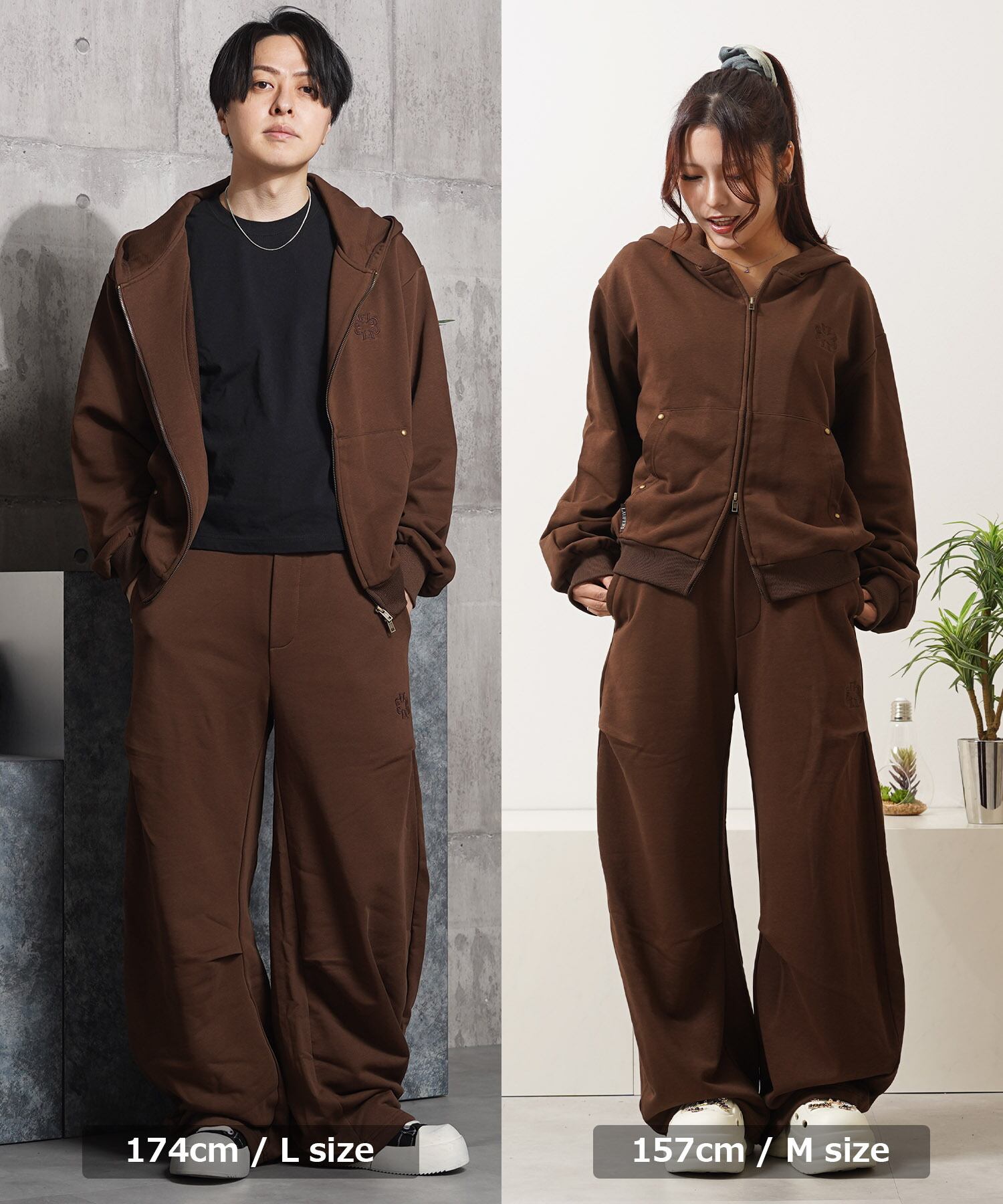 ◇エンブレム スタッズ バレルスウェットパンツ◇lf-26002