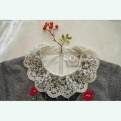 夢を彩るレトロエレガンス:レースのドールカラーとチュールスリーブのロココ調ワンピース Y0187