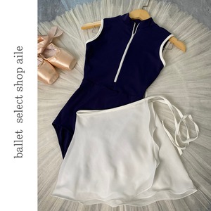 ハイネックジップパイピングレオタード4色展開 A0140