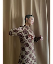 brown glitter color import maxi dress-3680-10