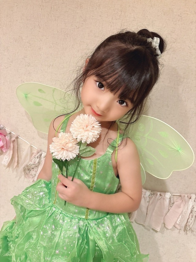 【Picoプリンセス♡】size120 ティンカーベル風ドレス（キラキラの羽つき）
