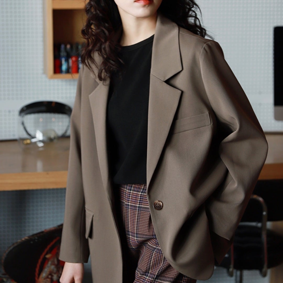 身幅：59cm】レトロ テーラードジャケット m l イタリア 70's 高級