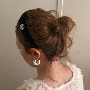 ビジュー付きベロアカチューシャ G110