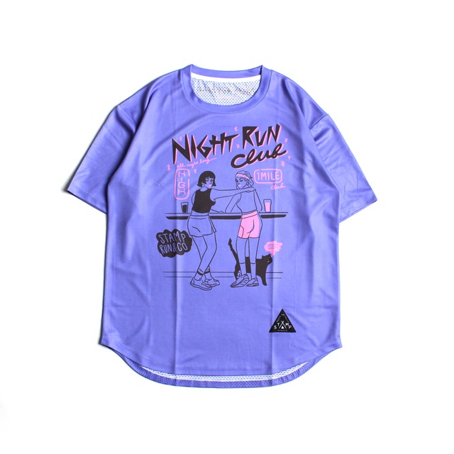 STAMP RUN&CO（スタンプランアンドコー）STAMP WIDE TEE (NIGHT RUN CLUB)　メンズレディースランニングワイドTシャツ