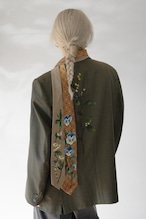 hand painted tie beige white