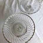 ガラスのフルーツスタンド　コンポティエ　ケーキ台（らせん） 11TWl12