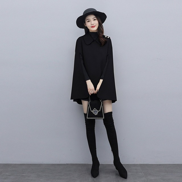 ポンチョコート ケープ マント アウター 羽織 ゆったり 大人可愛い きれいめ 上品 エレガント お出かけ デート デイリー 通勤 オフィス フレア レディース コート ジャケット ポンチョ コート 冬アウター Aライン マントコート 黒 Af5007 Raxia ラクシア