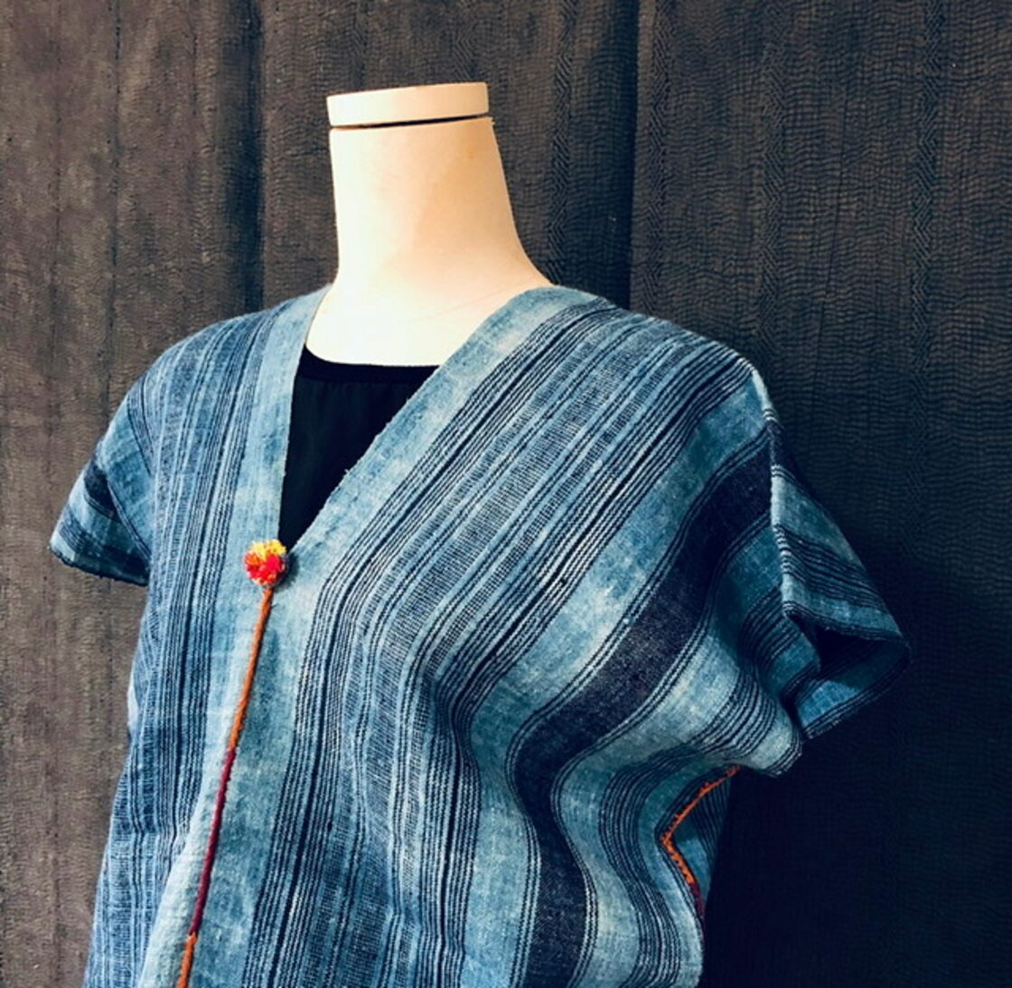 モン族 藍染ストライプ貫頭衣 | Pay ID 