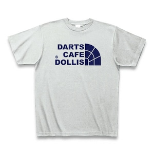 DOLLiSフェイスロゴTシャツ（灰／紺）