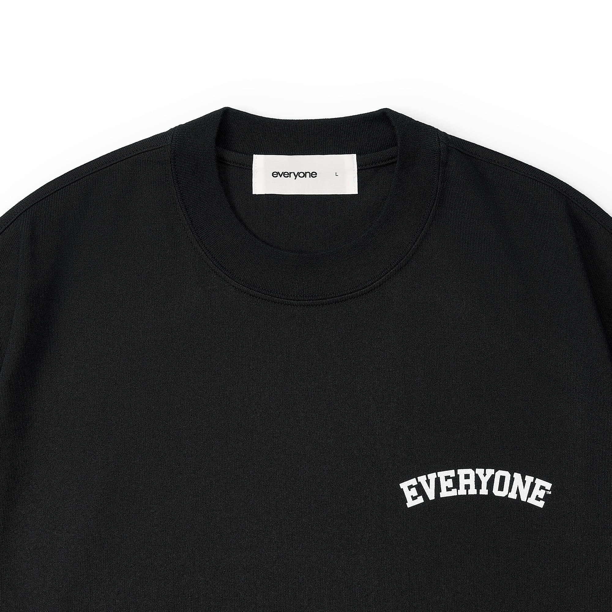 everyone collegiate logo tee shirt (BLACK/WHITE) | everyone