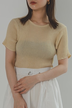 See-through rib knit