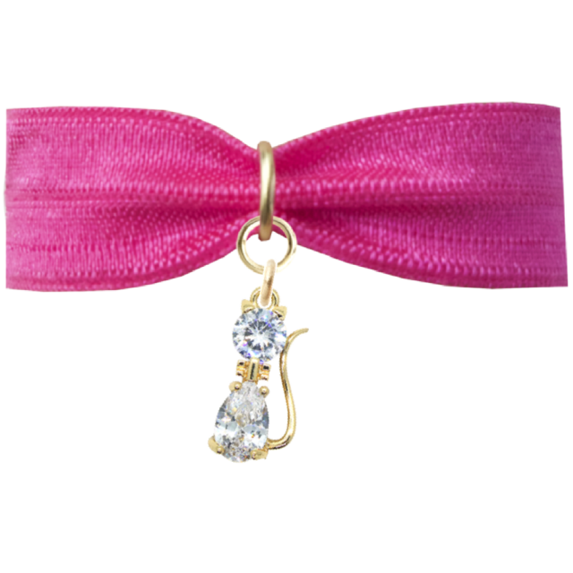 ピンクブレスレット クリスタルキャット 猫