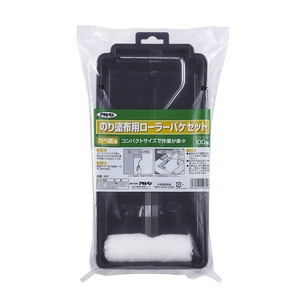 【努力特価】アサヒペン 壁紙用 のり塗布用ローラーバケセット ローラーサイズ100mm No.980 広い面積へののり塗布作業に 3点セット