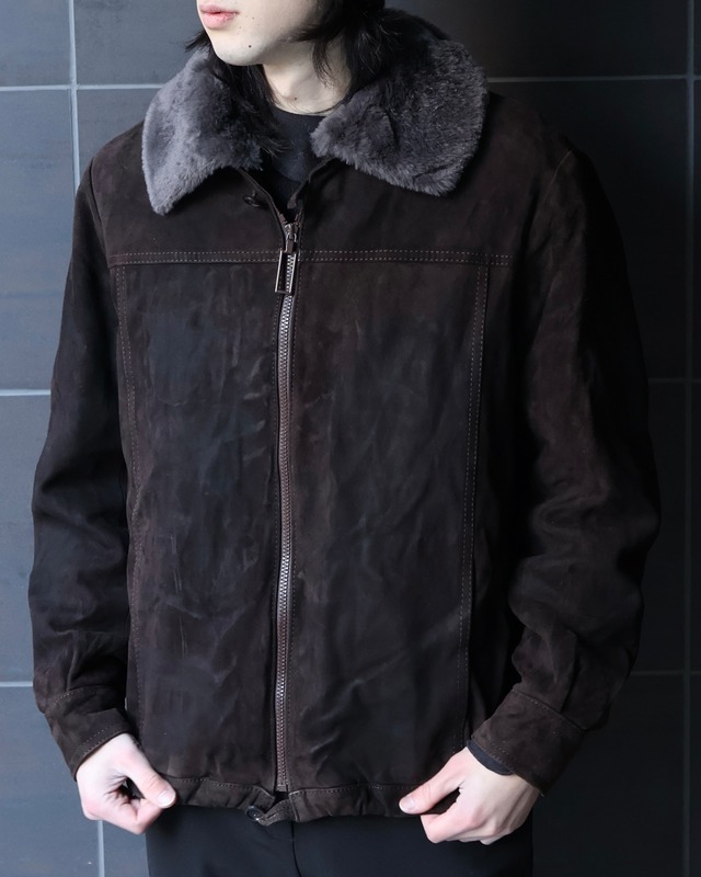 zip-up fur blouson