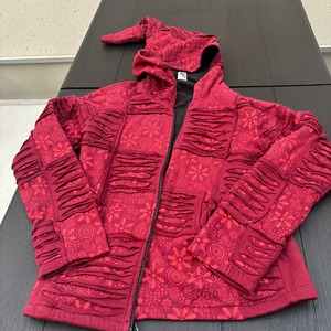 パッチワーク裏起毛パーカー