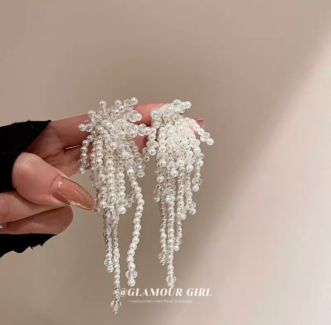 パールビーズロングタッセルイヤリングピアス 結婚式 アクセサリー シルバー真珠 | dazzle moon ☪︎ import パールビーズロングタッセルイヤリングピアス 結婚式 アクセサリー シルバー真珠 | dazzle moon ☪︎ import