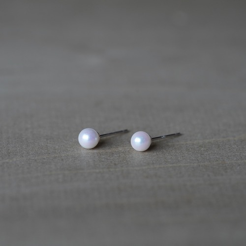 [送料無料] SV925 Akoya Pearl stud earrings(φ5,PES002)