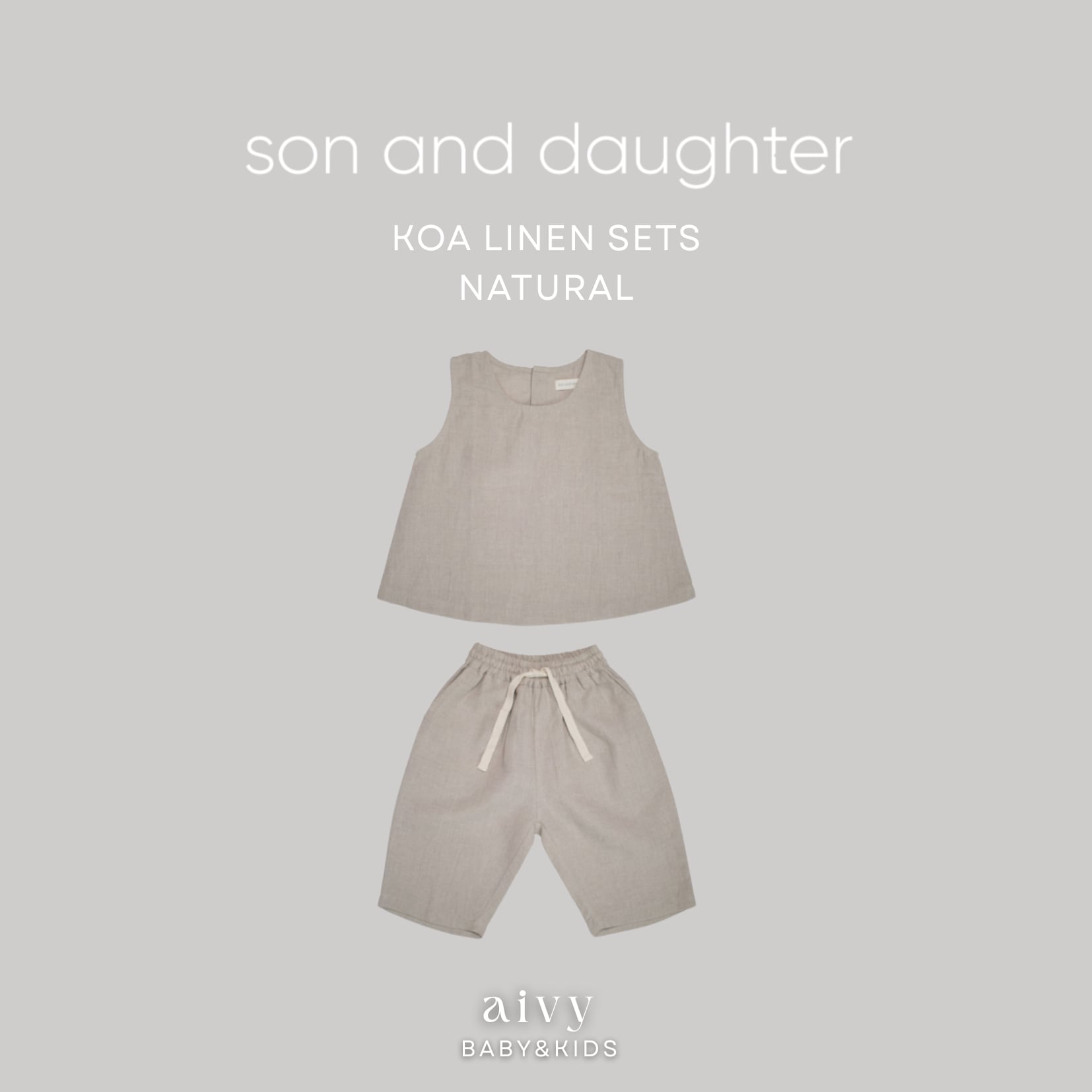 【即納/送料無料】son and daughter / Koa Linen Sets / Natural