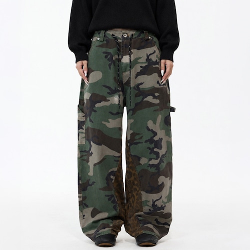 Camo leopard cargo pants A00266
