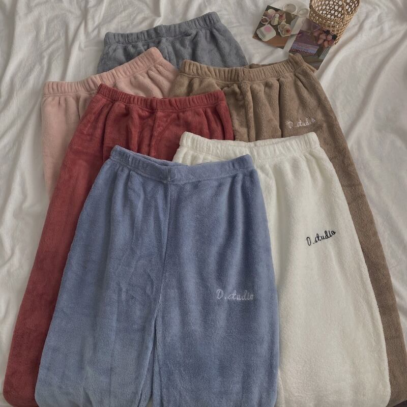 パンツ オータムウィンターフランネルルーズスタイルストレッチウェスト エラスティック 伸縮 秋物 冬物 1号婦人78122782234