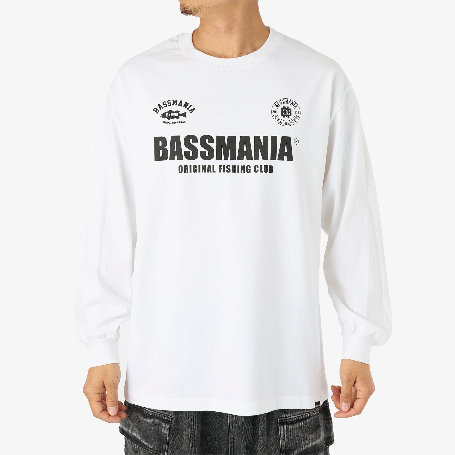 BASSMANIA GAME logo LS Tee［WHT］ | bassmania.jp