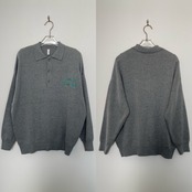 ロゴ刺繍ルーズシルエットポロknit/グレー