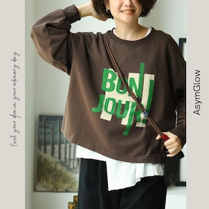 ビッグシルエットクルーネックプリントTシャツ A00381