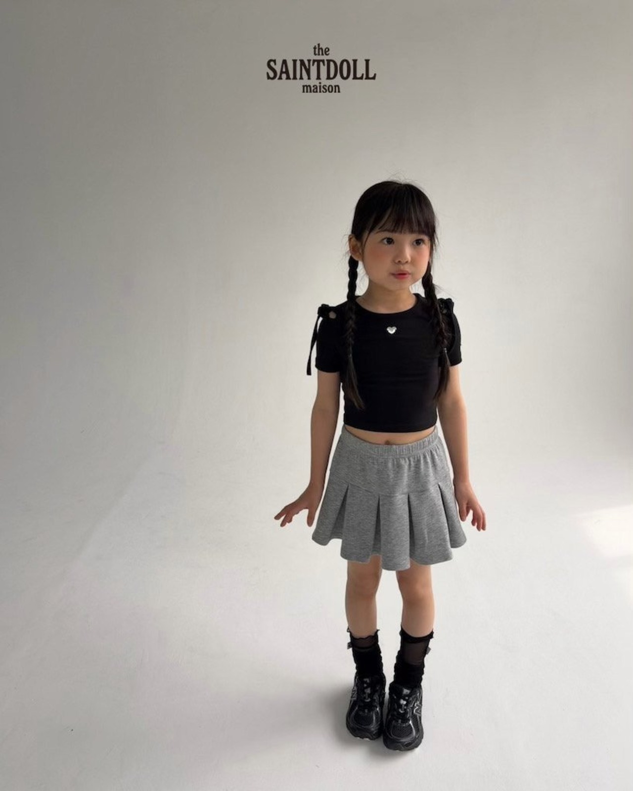 [SAINTDOLL] Off-the-shoulder top (JS/JM/JL) / [세인트돌] 어깨트임티 (JS/JM/JL)