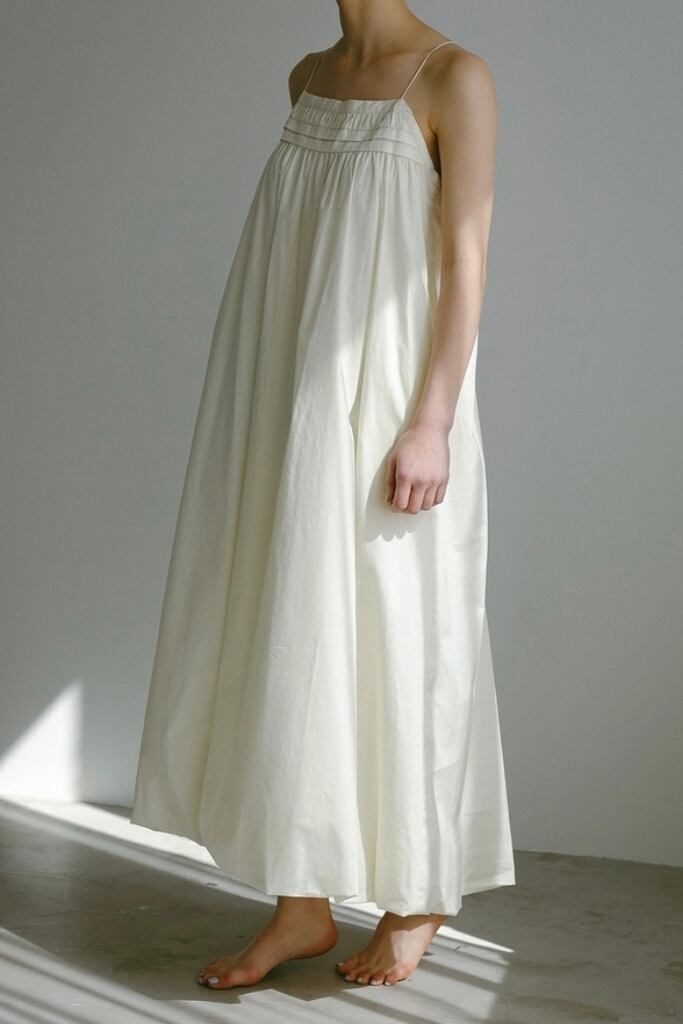 CASA FLINE タックギャザーバルーンドレス Ivory | planet3rd 