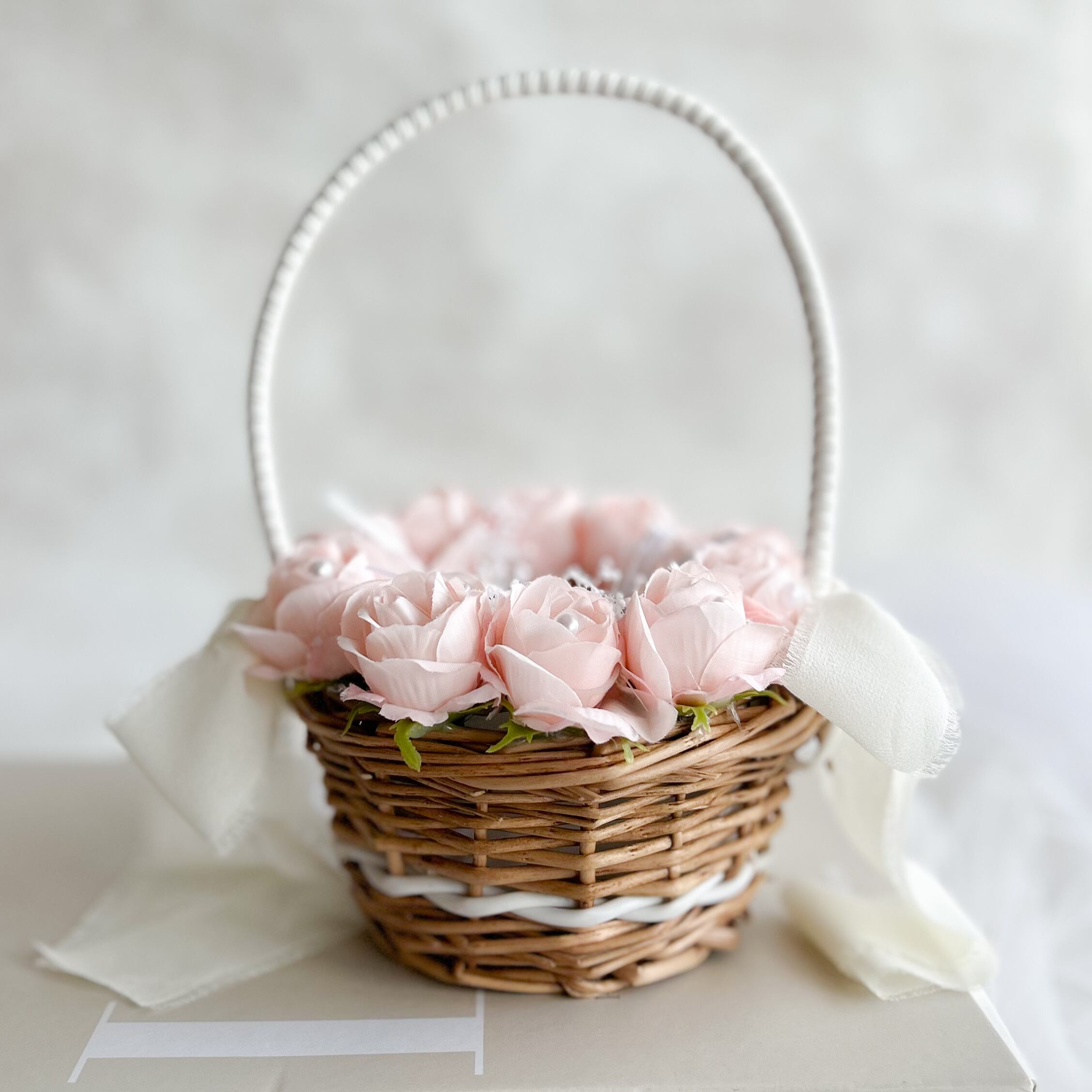 Circle pinkrose ringpillow(造花)