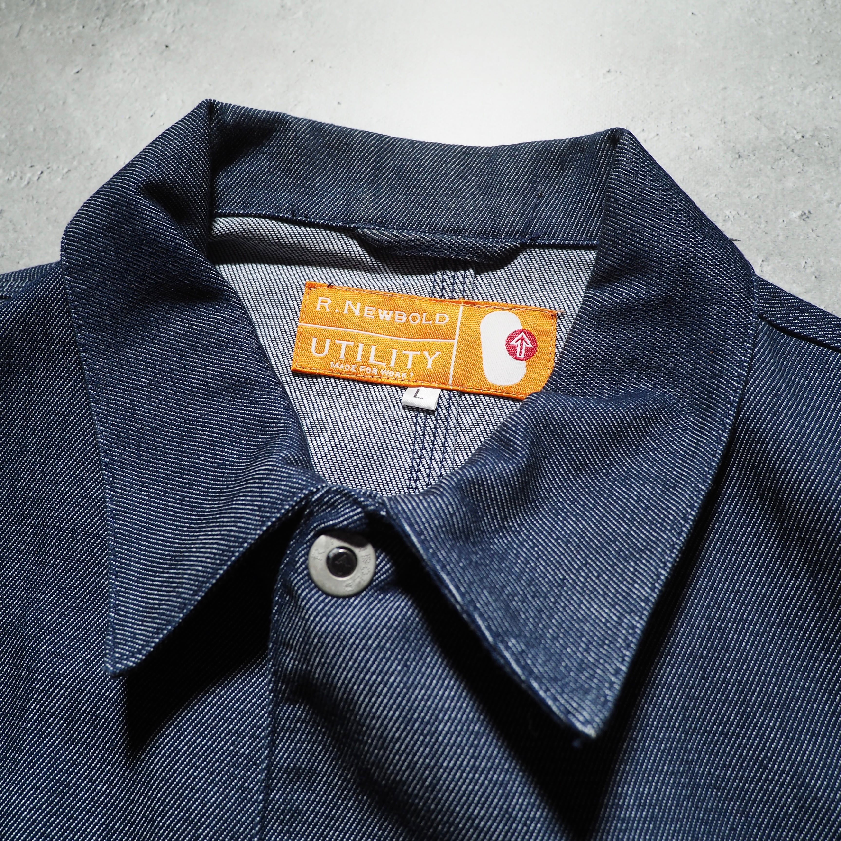 " R.NEWBOLD " Side Pockets Tape processing Design Denim jacket