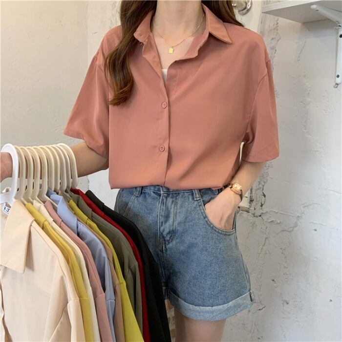 シャツ スプリングサマースタイルトップス カジュアルスリム 春物 夏物 1号婦人5599554170