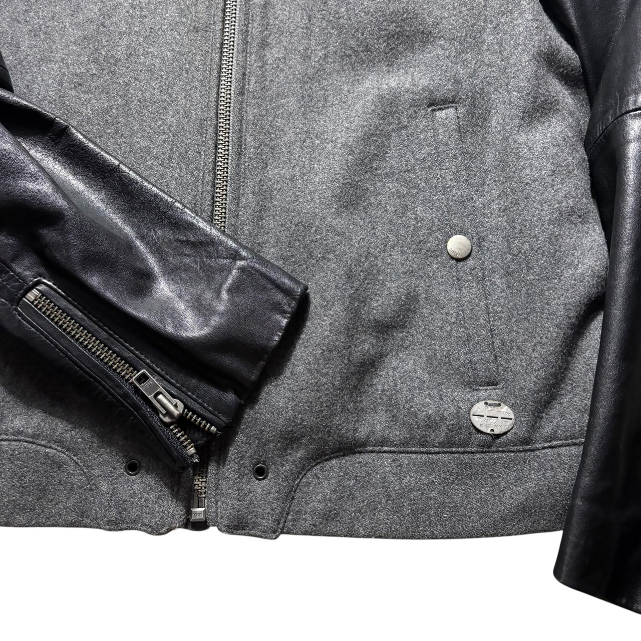 DIESEL leather sleeves single riders jacket