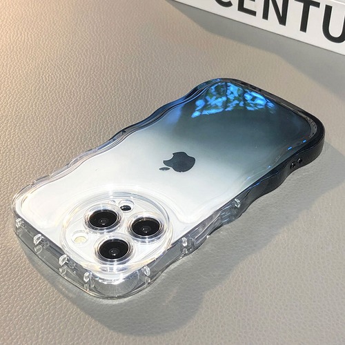 【iphone14対応】 おしゃれ グラデーション カラー ウェーブ フレーム 耐衝撃 バンパー iphone 高品質 ソフトケース 5配色 【追跡機能付き】