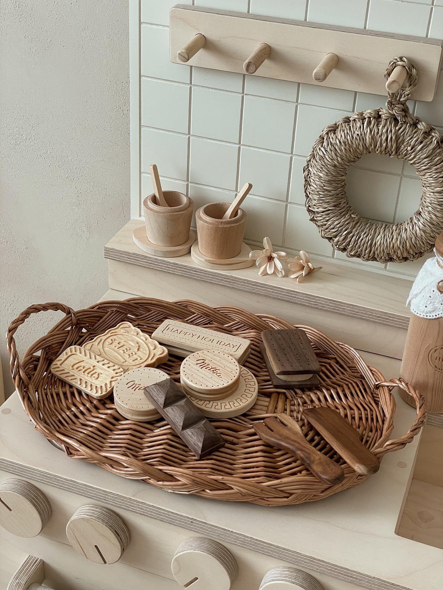 【即納・ご予約】wooden toy gift box 木製おままごと クッキー ティーセット