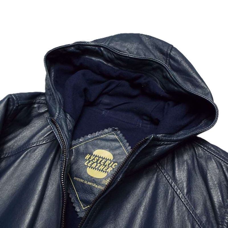 HYSTERIC GLAMOUR フード付きレザージャケット HYSTERIC GLAMOUR フード付きレザージャケット 本革 Hysteric Glamour