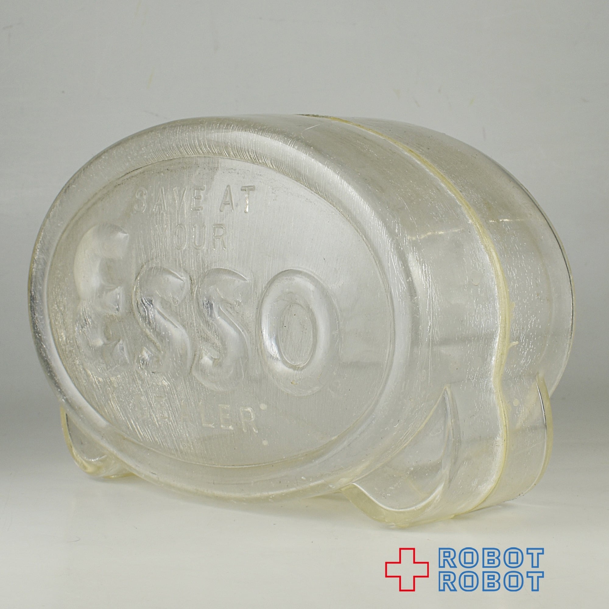50s エッソ　プラスティック　バンク ESSO 貯金箱 エッソディーラー 透明プラスチック貯金箱 企業物 | ROBOTROBOT