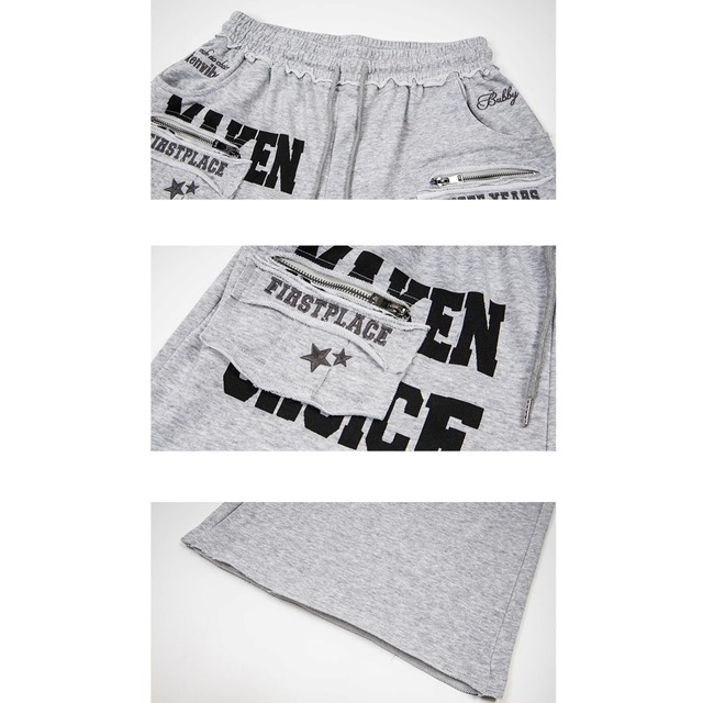 ロゴプリントローへムワイドラインスウェットパンツ 1col   R02545
