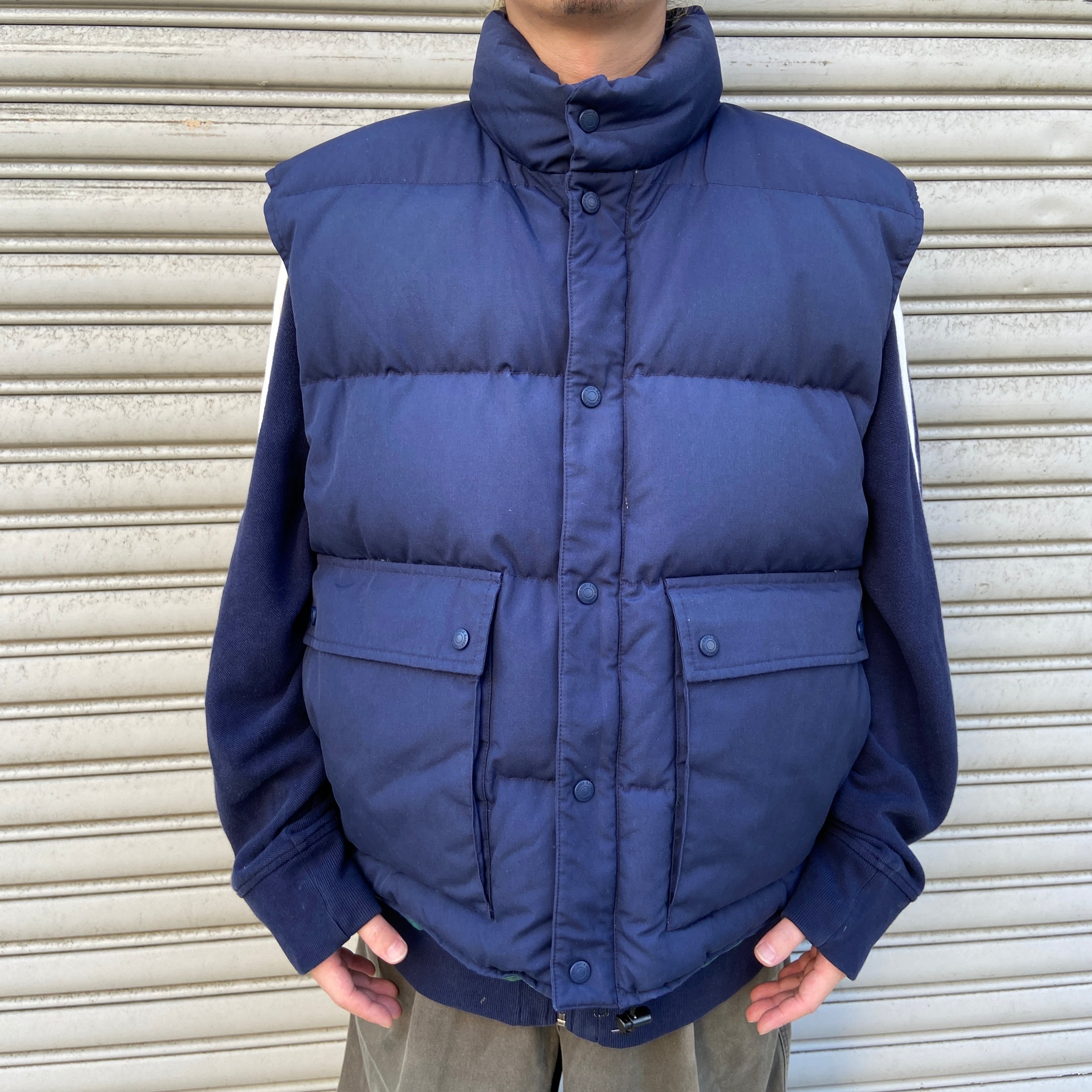 90s EddieBauer エディーバウアー グースダウンベスト ネイビー L