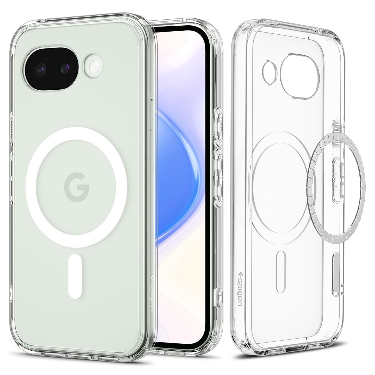 Spigen 【Made for Google 公式認定】 Pixel 10a ケース ウルトラ・ハイブリッド・マグフィット (クリア・ホワイト)