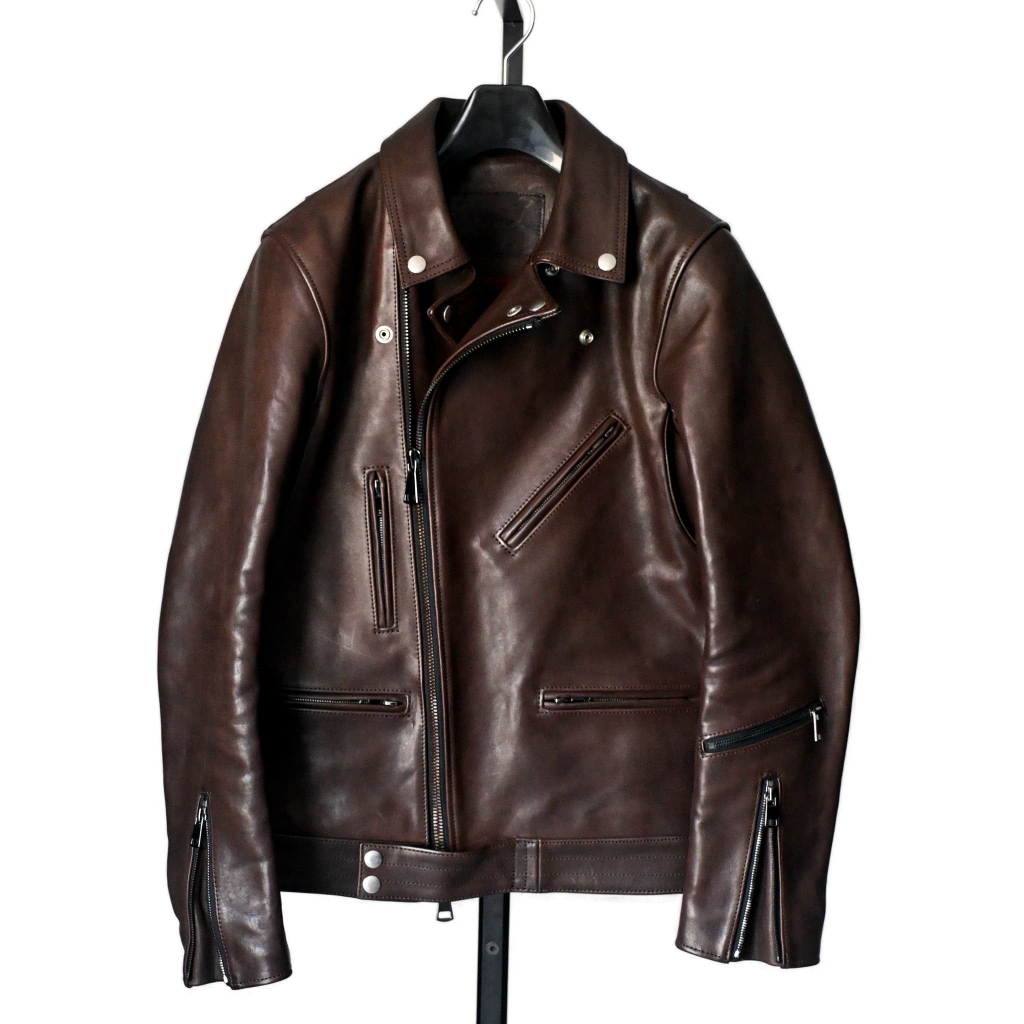 【美品】BARNEYS NEW YORK ダークブラウンレザーsize8 フェイクレザー ワイドパンツ（2228713）｜BARNEYS NEW YORK
