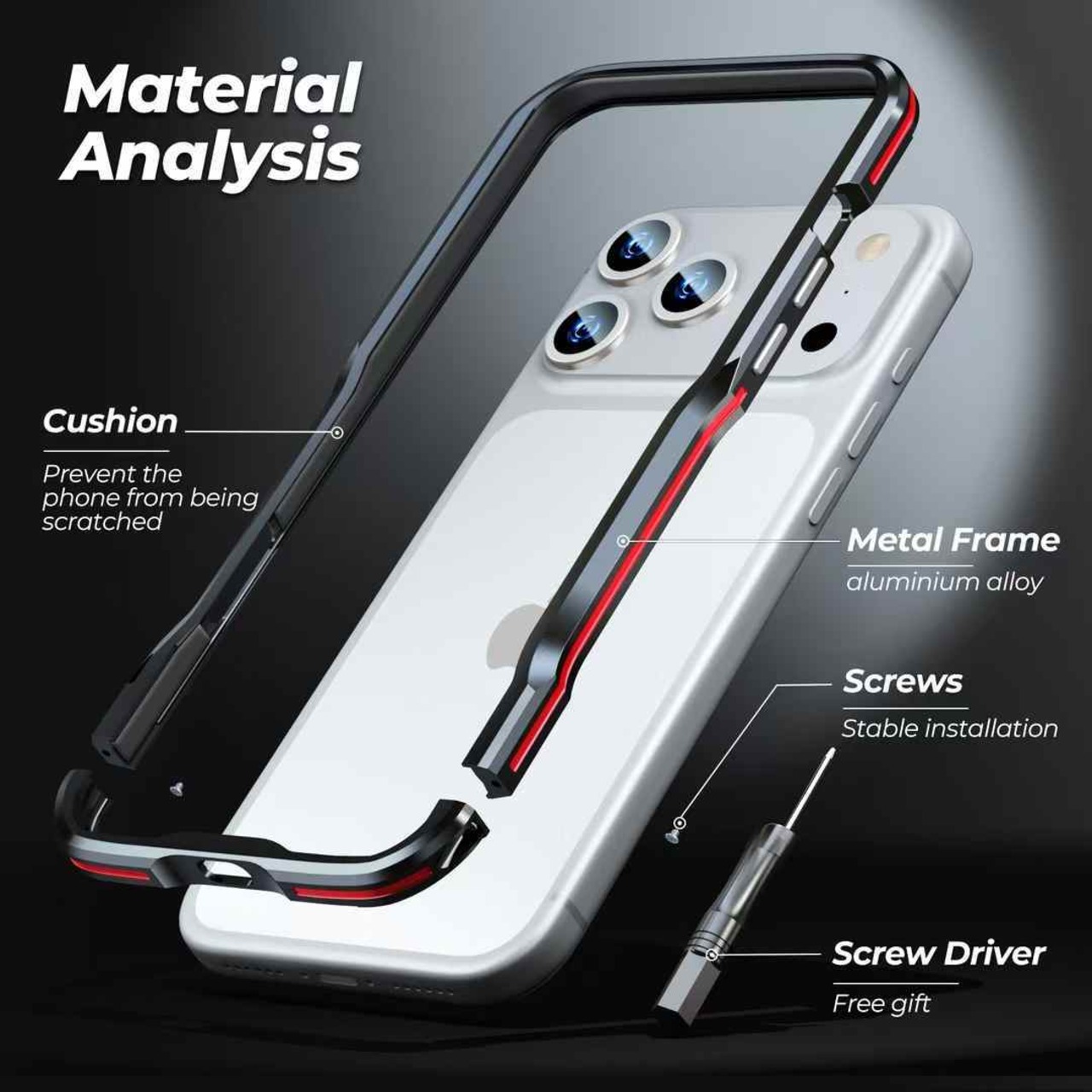 ◆iPhone 17/Pro/Pro Max/Air◆ Minimal Curve Metal Frame Case / ミニマル カーブ メタル フレーム スマホケース