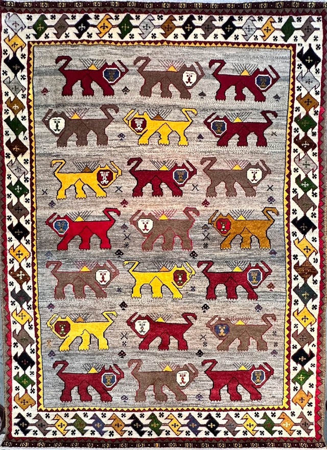 ペルシャ絨毯 トライバルラグ オールドカシュガイ 67×65㎝ | pasargad rugs