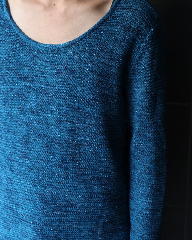 Round neck glitter knit