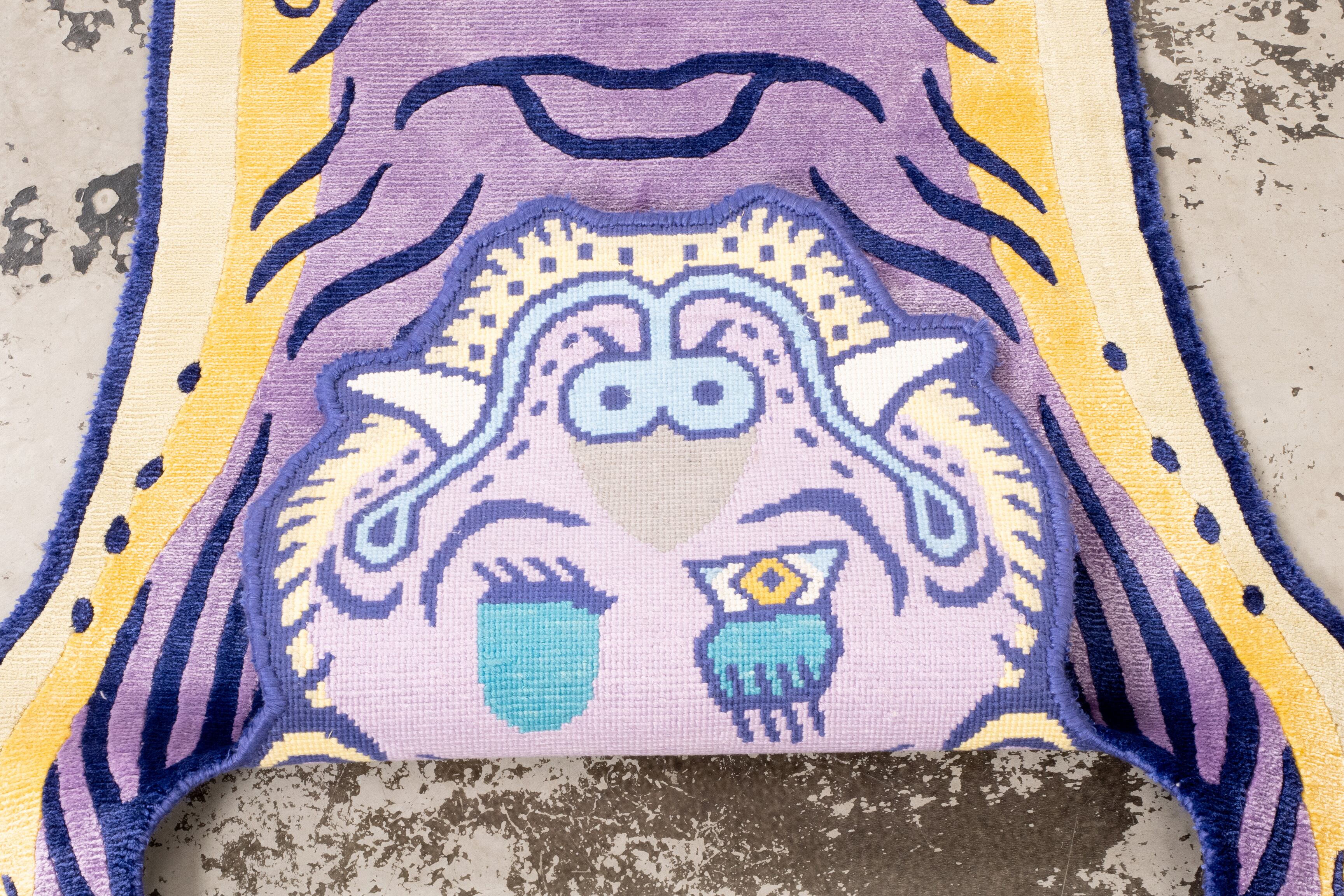 Tibetan Tiger Rug 《Mサイズ•シルク•オリジナル1•パープル131